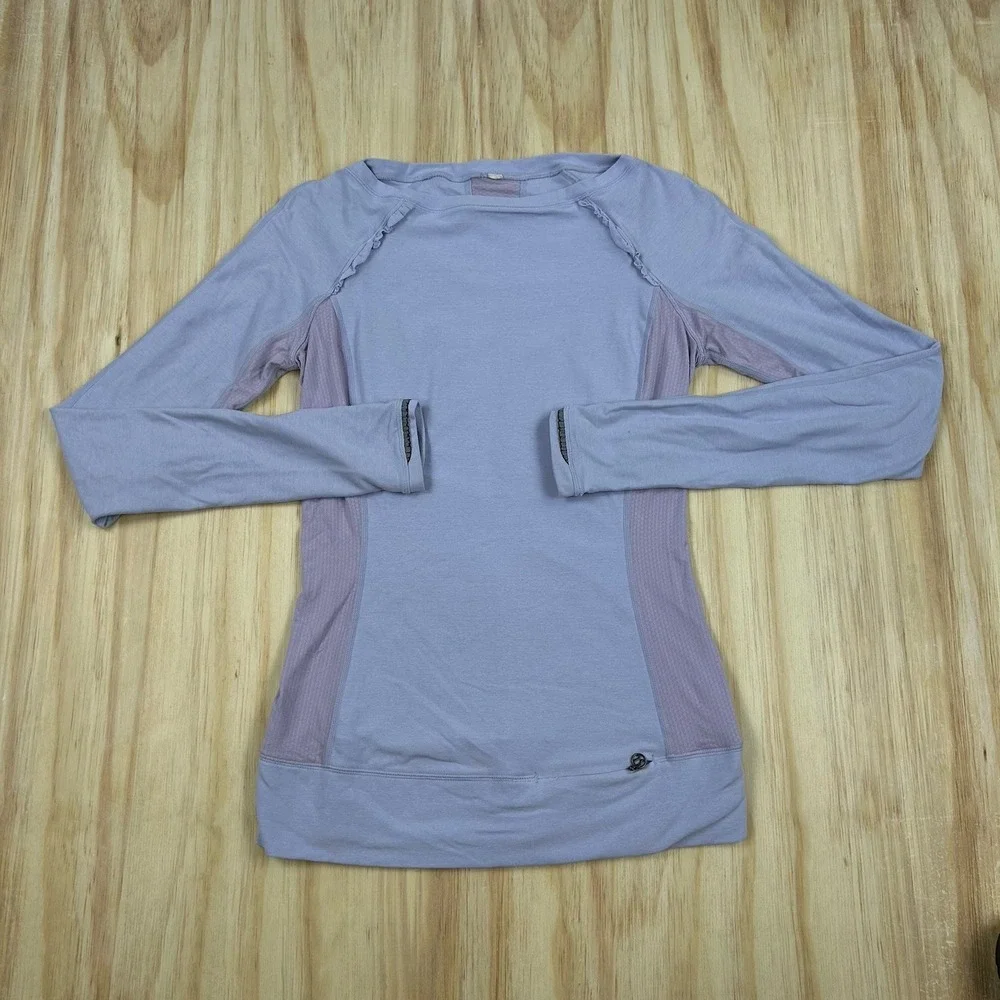 Lululemon Shirt Womens 6 Pink Purple Cute Long Sleeve Zip Pocket